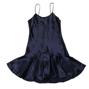 Victoria’s Secret Vintage Gold Label Catalog Navy Blue Slip Dress Lingerie M